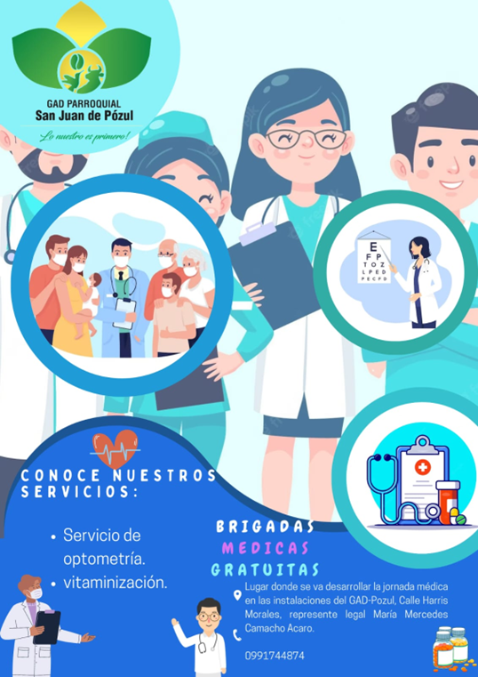 Campaña de Salud gratuita auspiciada por el GADP-SAN JUAN DE PÓZUL Y LA FUNDACION CAMINANTES SIN FRONTERASS